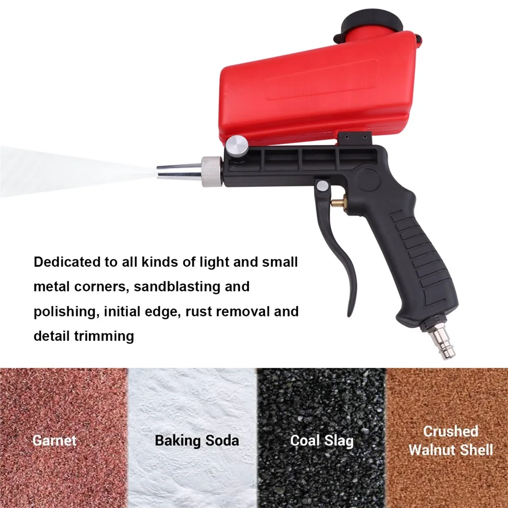 1/4 inch Portable Gravity Sandblasting Gun Pneumatic Sandblasting Set Rust Blasting Device Adjustable Blasting Machine Spray Gun