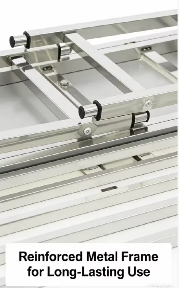 Custom Stainless Steel Folding Table Built For Heavy Duty Use With Reinforced Hinges And Smooth Locking Mechanism