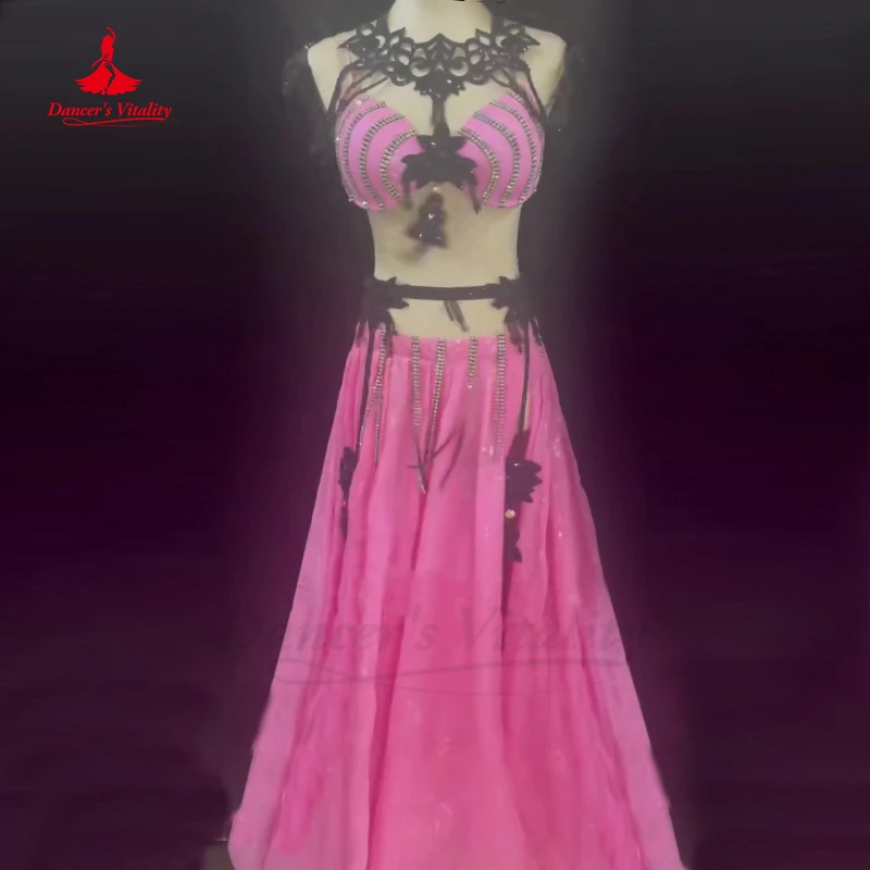 

Belly Dance Costume Suit Women High-End Custom Bra+split Long Skirt 2pcs Adult Children Oriental Belly Dance Performance Suit