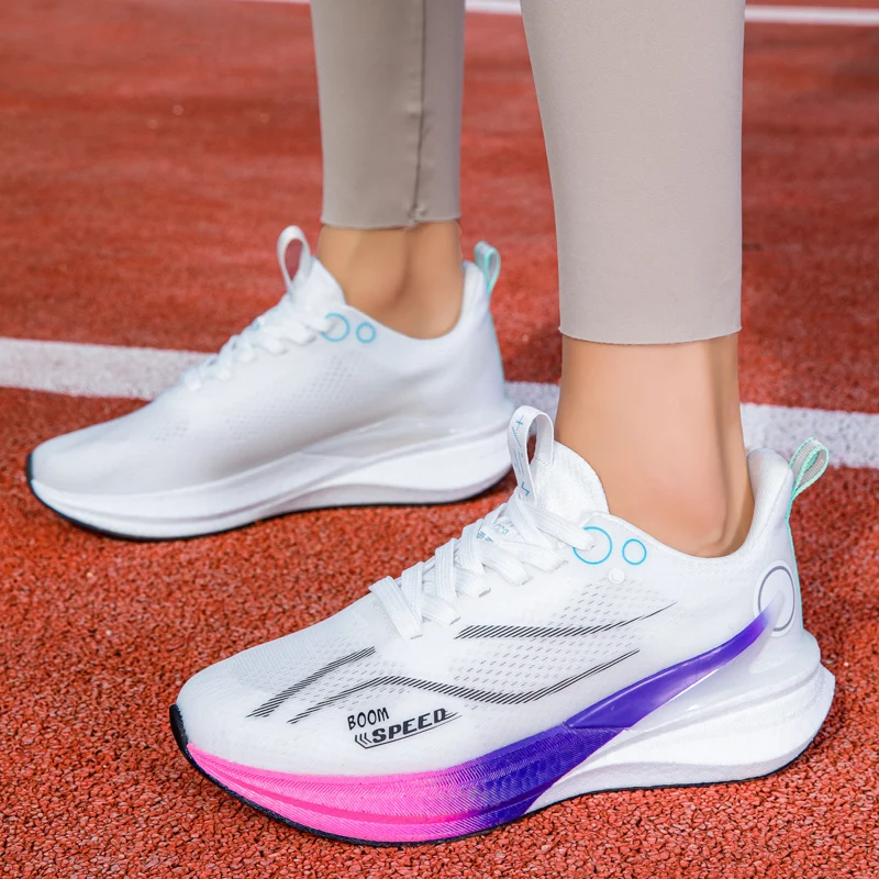 

Running Shoes Carbon Board Speciality Marathon Men Sports Breathable Lightweight Women's Comfortable Athletic Nonskid Sneakers