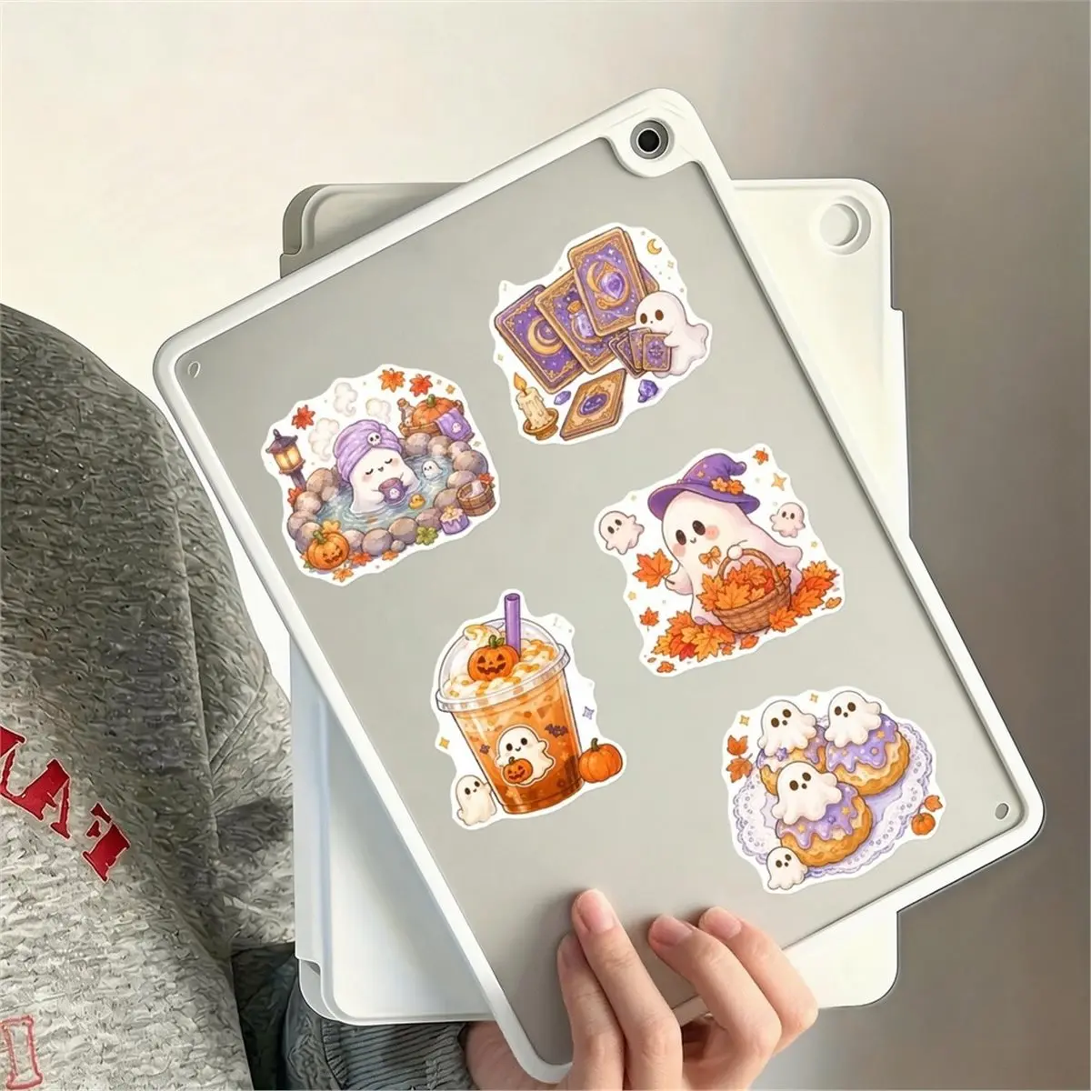 50PCS Cute Halloween Stickers Ghost Pumpkin Waterproof Vinyl Decals for Scrapbook Journal DIY Decor