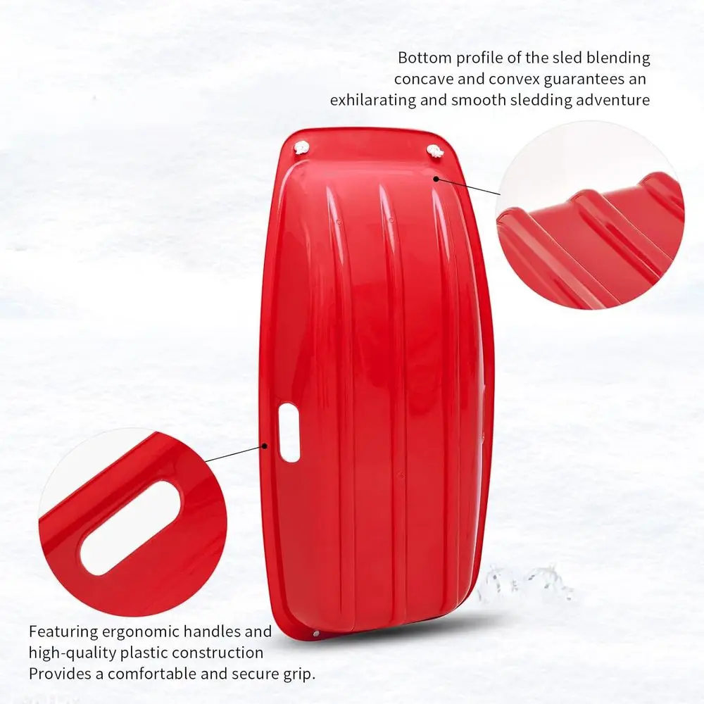 Adult Dual-Rope Plastic Sled for Winter Adventures