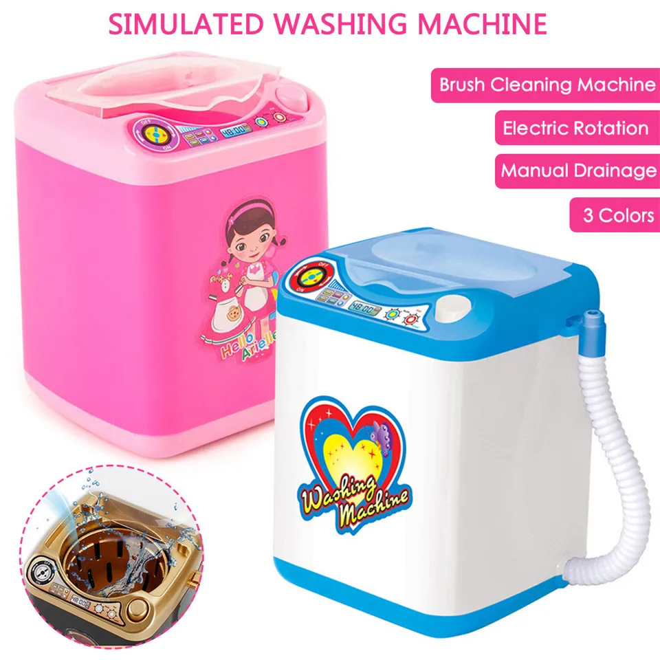 Portable Automatic Cute Cosmetic Powder Puff Washing Machine Mini Electric Eyelashes Washing Machine Toys Makeup Brushes Cleaner