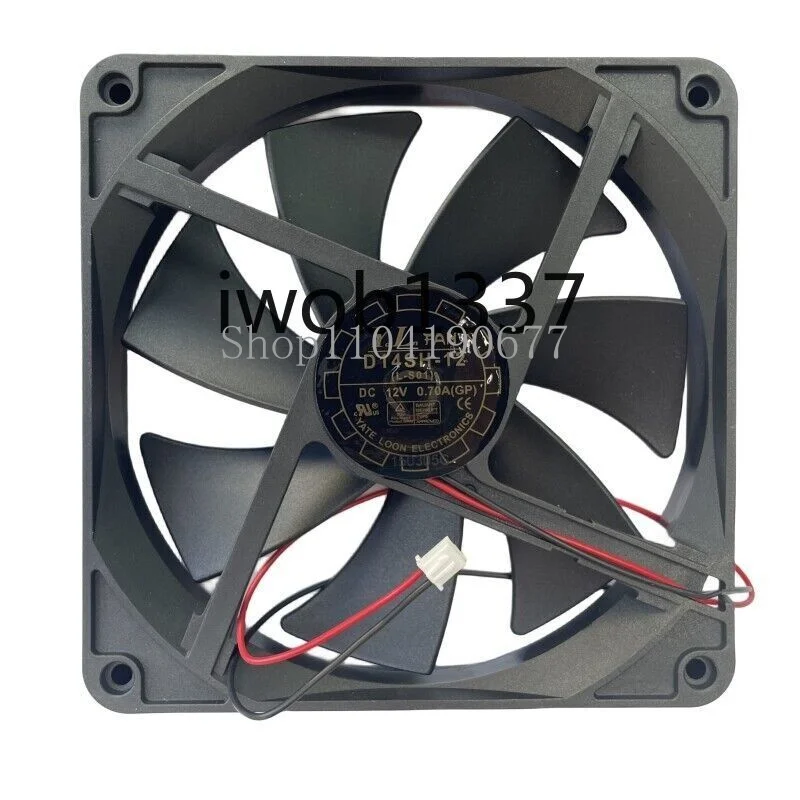 For Yate Loon Fan D14SH-12 DC 12V 0.70A 140*140*25mm 2-Wire Server Cooler Fan