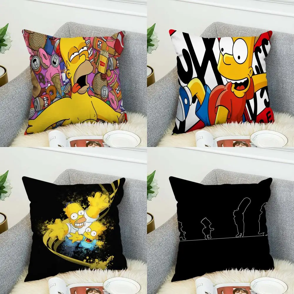

Anime S-Simpsons-S Pillow Case For Car Sofa Decorative Home Double-sided Print Plush Square Throw Pillow Cushion Cover