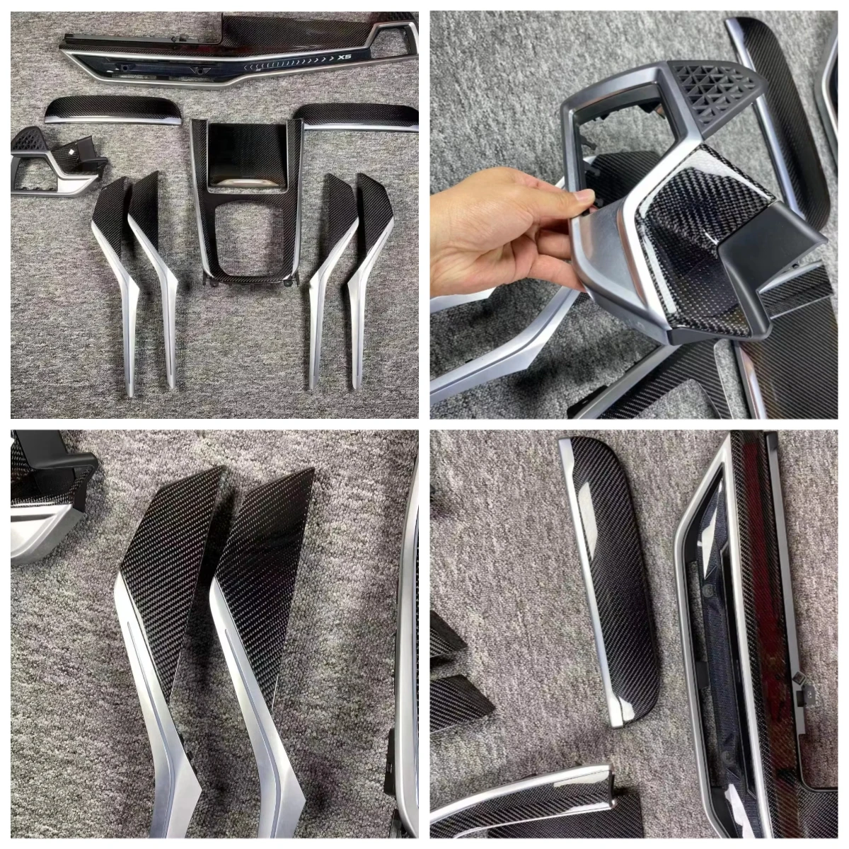 

100% Real Carbon Fiber Interior Trim Kit for X5 G05 X6 G06 X7 G07 Dashboard Door Cover Center Console