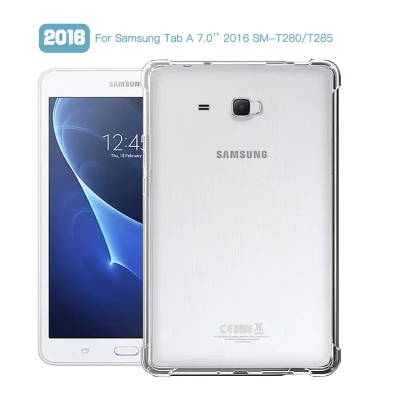 

Shockproof Soft TPU Tablet Case For Samsung Galaxy Tab A 7.0" 2016 SM-T280 T285 Teansparent Flexible Airbags Cover Anti-drop
