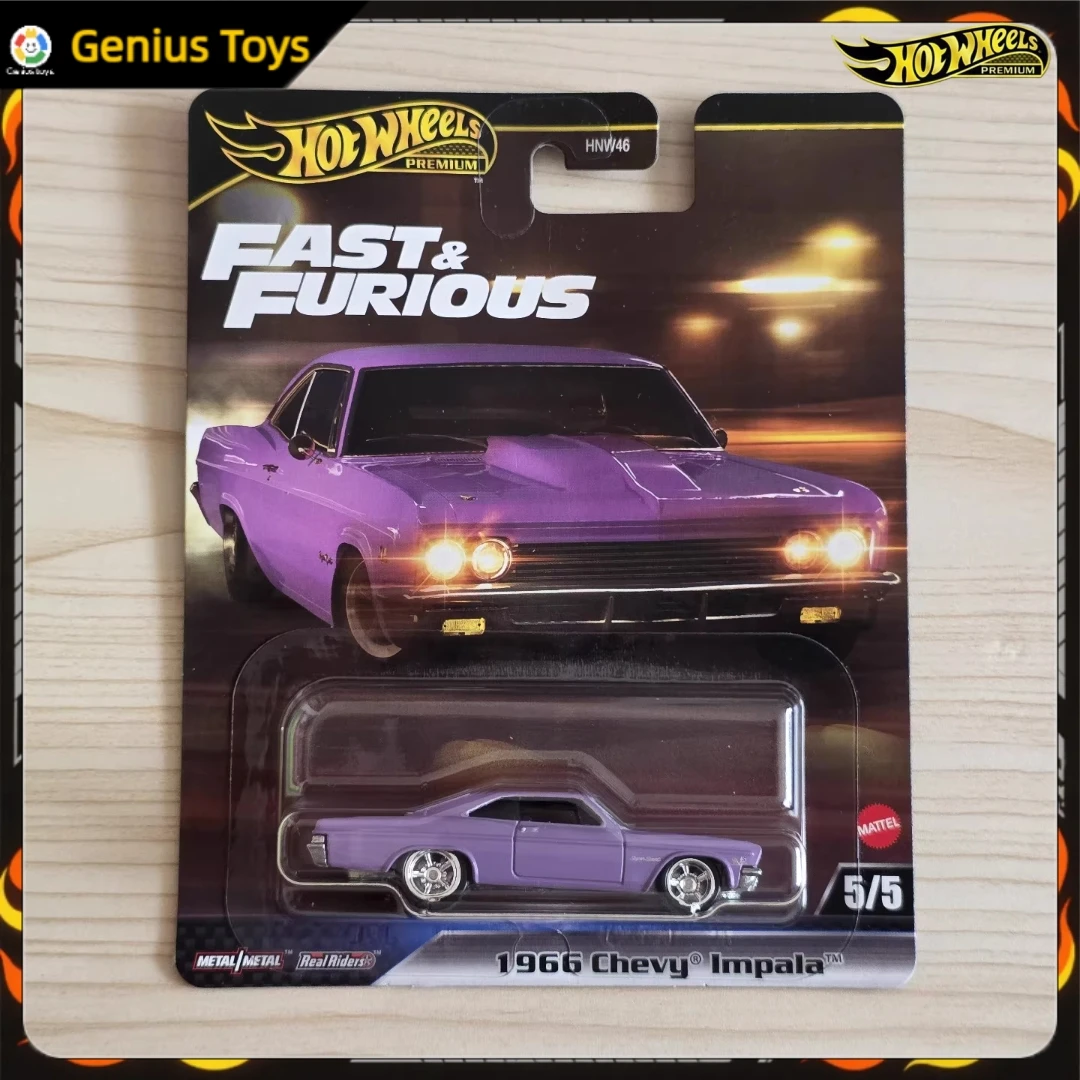 

Литая под давлением модель автомобиля Hot Wheels Premium Fast & Furious 1:64 1966 Chevy Impala, коллекционная легкосплавная машина для мальчиков, игрушки для взрослых, фанаты, подарок