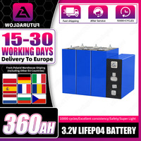 10000 Cycles 360AH LiFePO4 Battery 3.2V Grade A Lithium Iron Phosphate LFP Cell DIY 12V 24V 48V For RV Forklift Backup Golf Cart