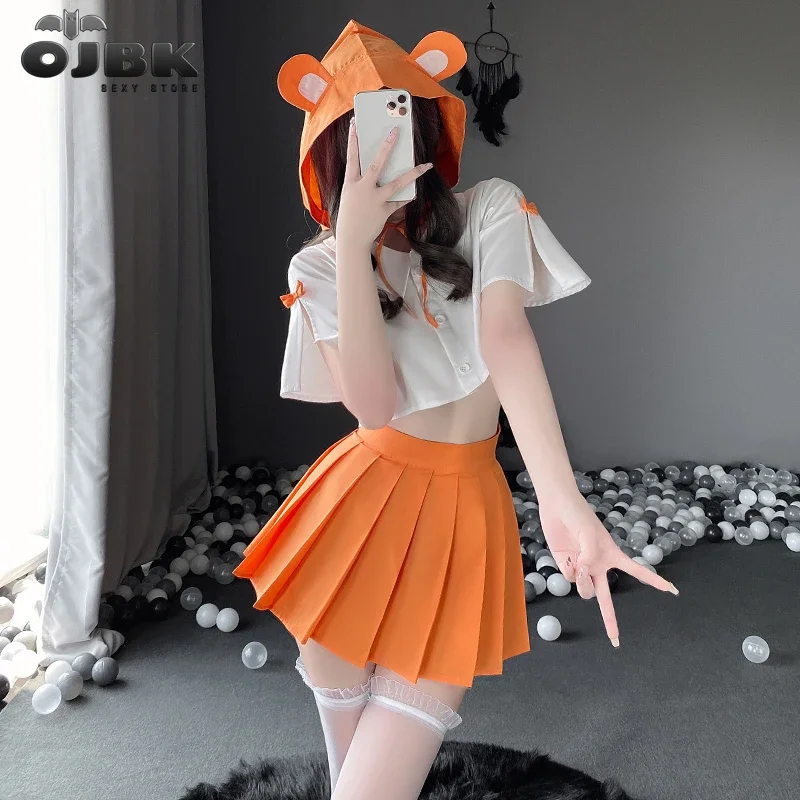 OJBK-Costumes de cosplay d'écolière coquine pour femmes, uniforme d'anime japonais Kawaii, mini jupe, lingerie sexy pour étudiants, tenues de jeu de rôle