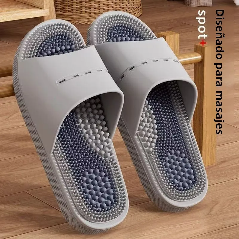 Pantuflas de Masaje para Hombre, Antideslizantes, para Interiores, Baño, Estilo Simple, Material de PVC, Cómodas, para Verano