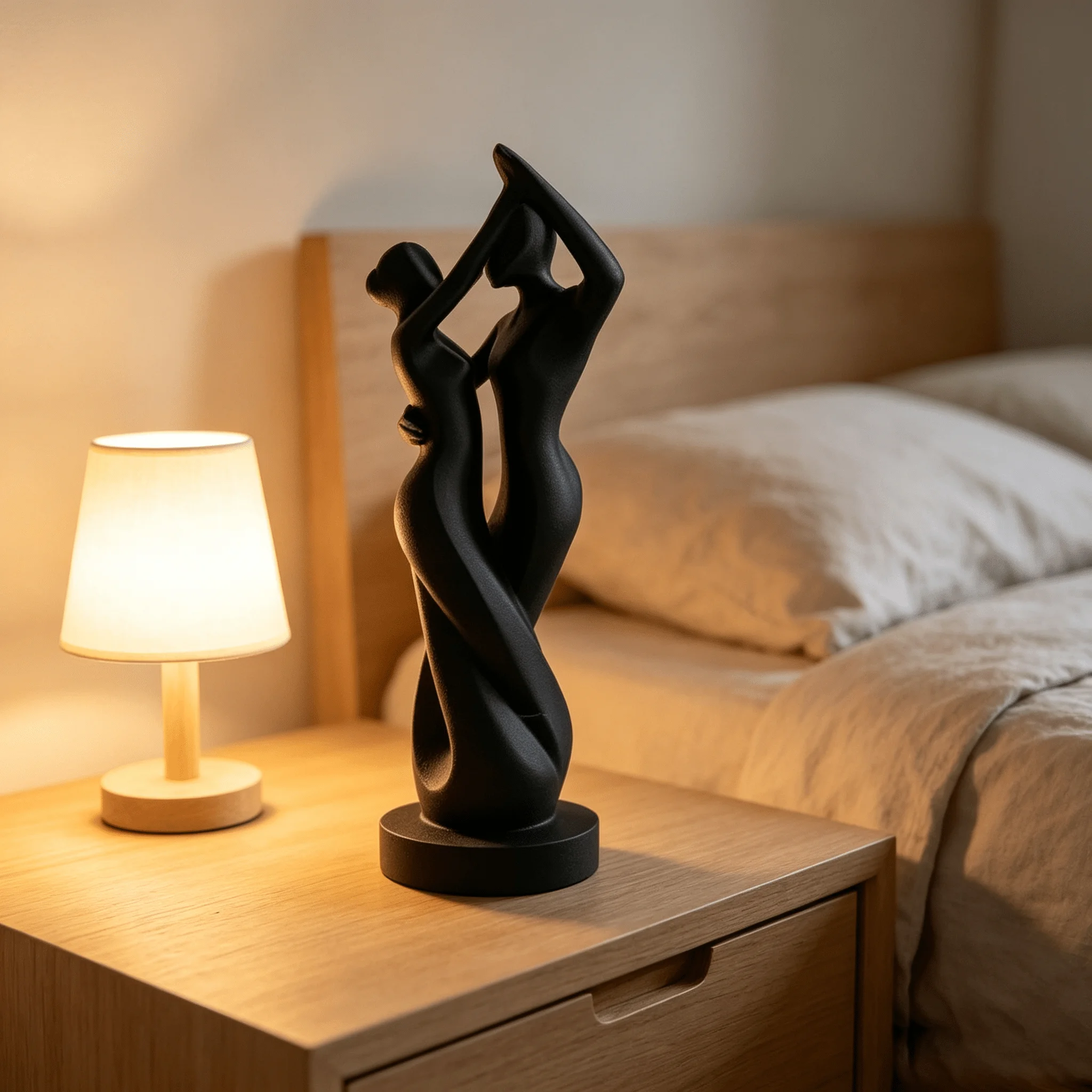Abstract Dancing Couple Figurine Statue Romantic Lover Sculpture Modern Art Tabletop Ornament for Bedroom Living Room Home Decor