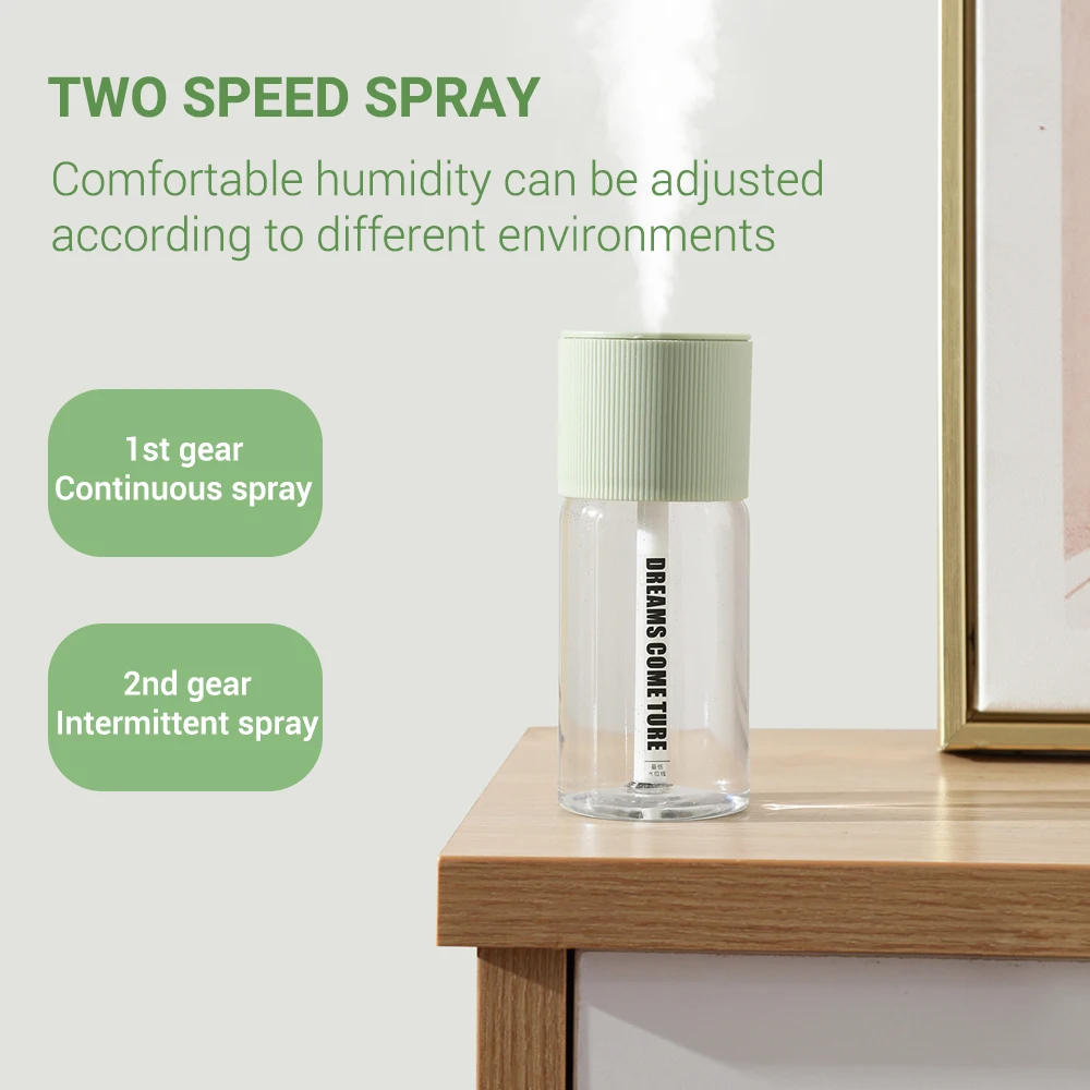 Mini Humidifier for Bedroom Air Purifier for Home 268ML 2 Modes Portable USB Mist Maker Water Spray Car Air Humidifier Diffuser