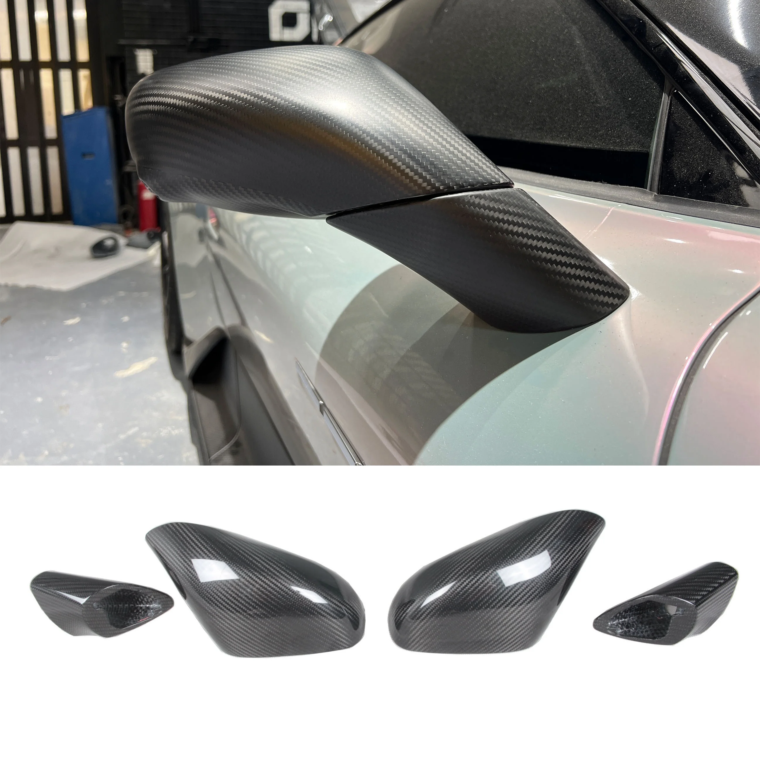

Glossy Black DRY CARBON FIBER SIDE MIRROR FOR 2020-2023 MASERATI MC20