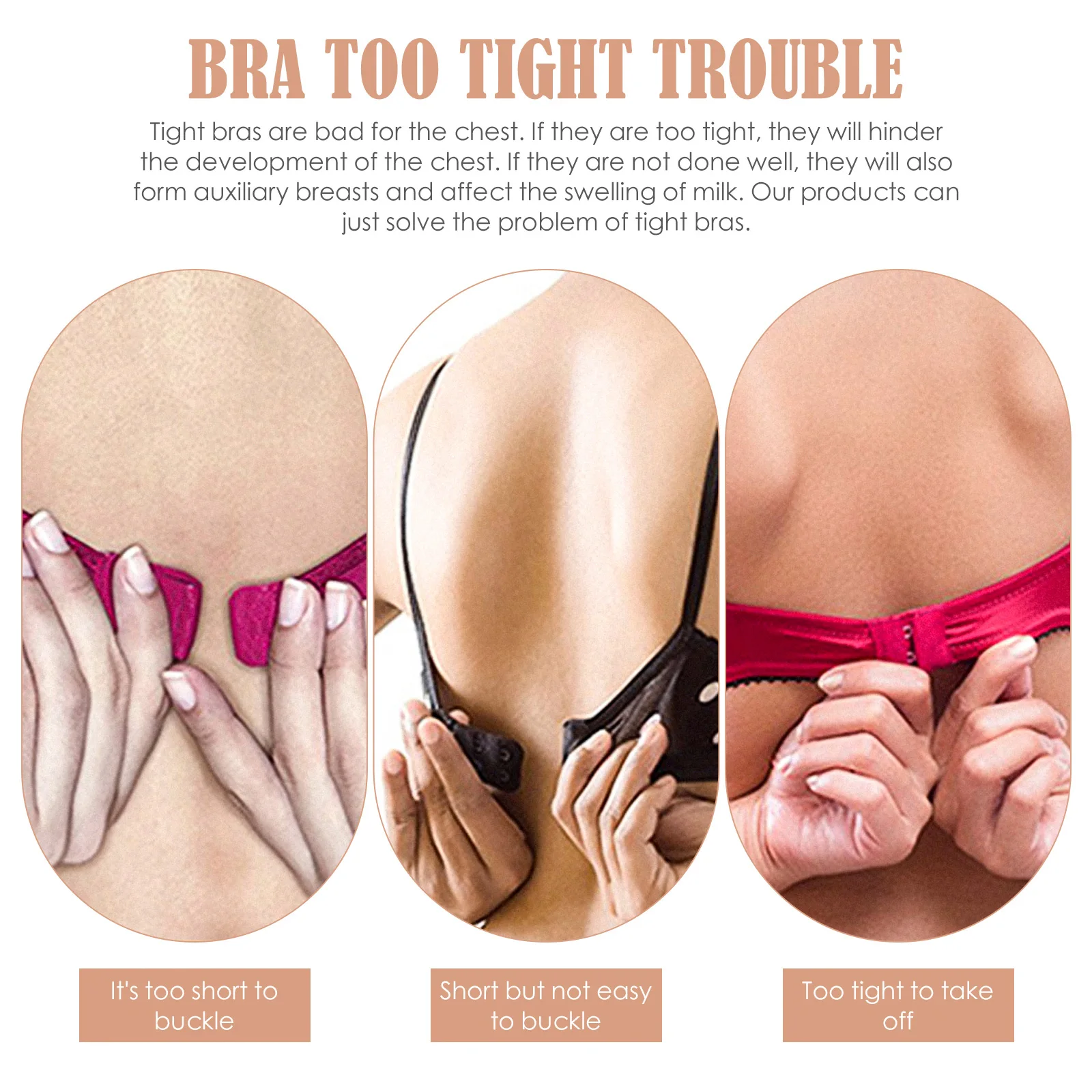 10PC Brassiere Extenders Stretchy\'S Brassiere Extenders Stretchy\'s Narrow 3 Rows 2 Brassiere Underwear Accessory Adjustable