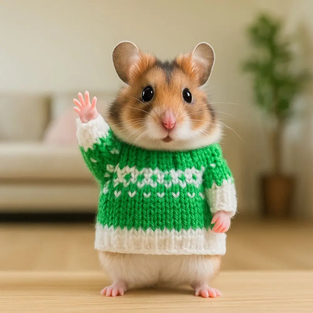 

Animals Accessories Cute Hamster Sweater Warm Chew Proof Small Pets Sweater Soft Knitted Sweater Christmas Decoration