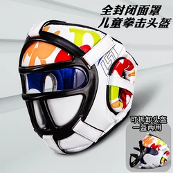 High-Grade PU Leather Boxing Helmet Kids Professional Competition Helmet Headgear MMA Muay Thai Taekwondo Head Gear Guard 