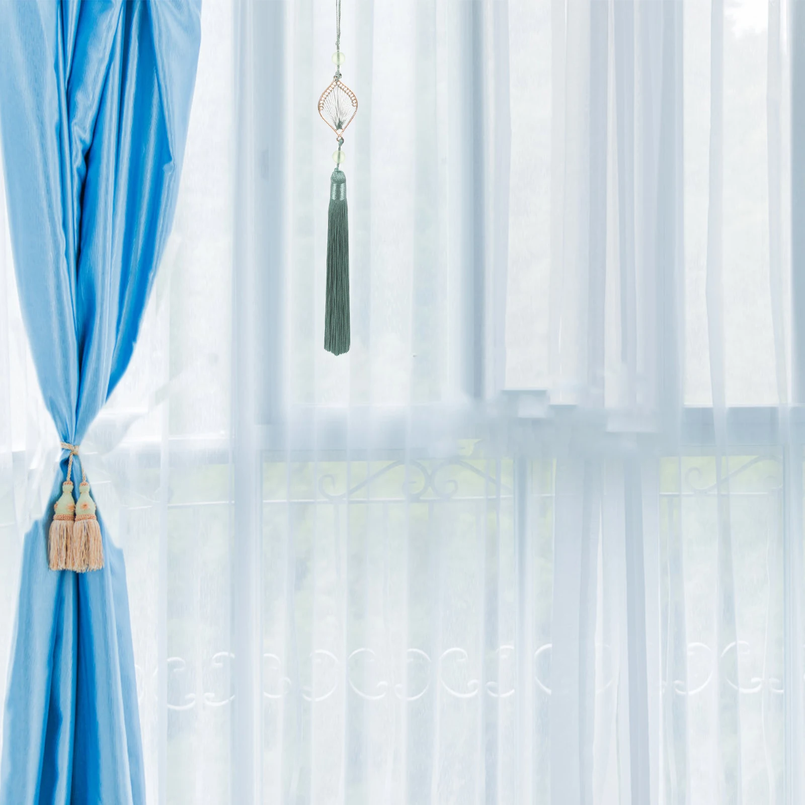 

2pcs Diamond Shaped Tassel Curtain Pendant Door Handle Hanging Decor DIY Craft Making Tassel for Bag Fan Hat Bookmark Car