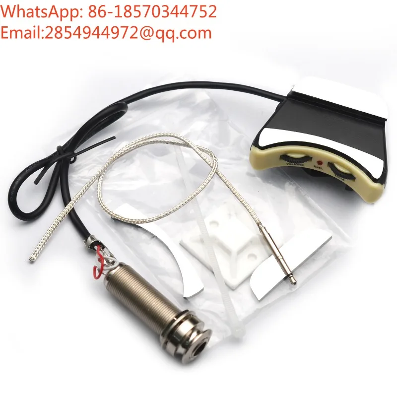 Ukulele Sound Hole Pickup with Volume and Tone Control High Sensitivity Slim Silver Piezoelectric Pickup