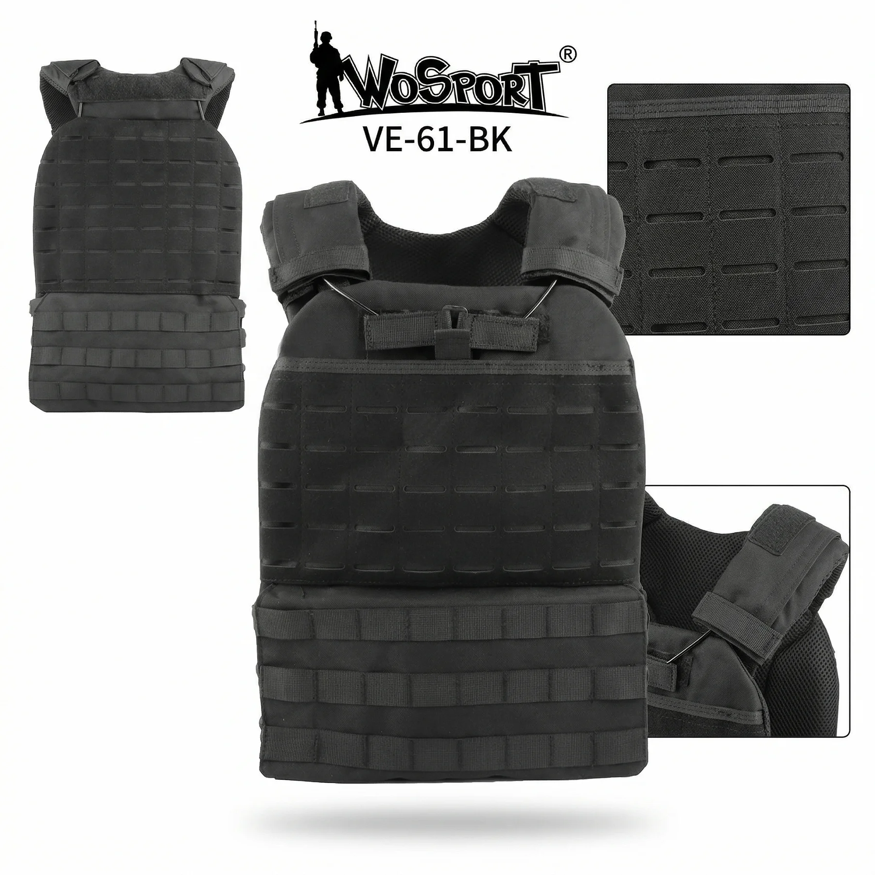 Viking Battle Armor Vest, Tactical Protective Vest for CS Airsoft Paintball, Rock Climbing & Special Ops Gear view 6