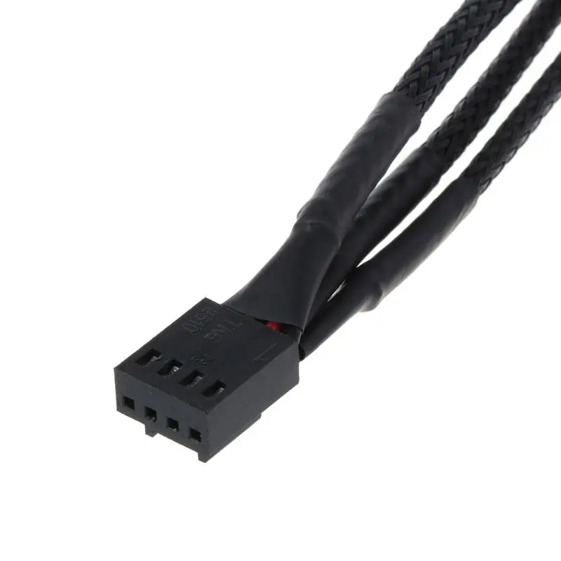 E9LB 4Pin to 3 Ways Y Splitter Cable Fan 4 Pin to 3x4Pin/3Pin Extension Cable 30CM/11.8in