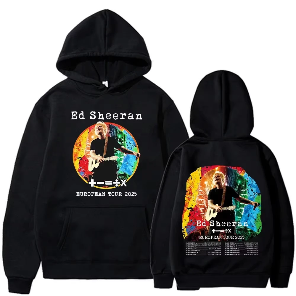 2025 New Ed Sheeran European Tour Abbigliamento donna uomo Hip Hop Moda Felpe con cappuccio Pullover a maniche lunghe Streetwear