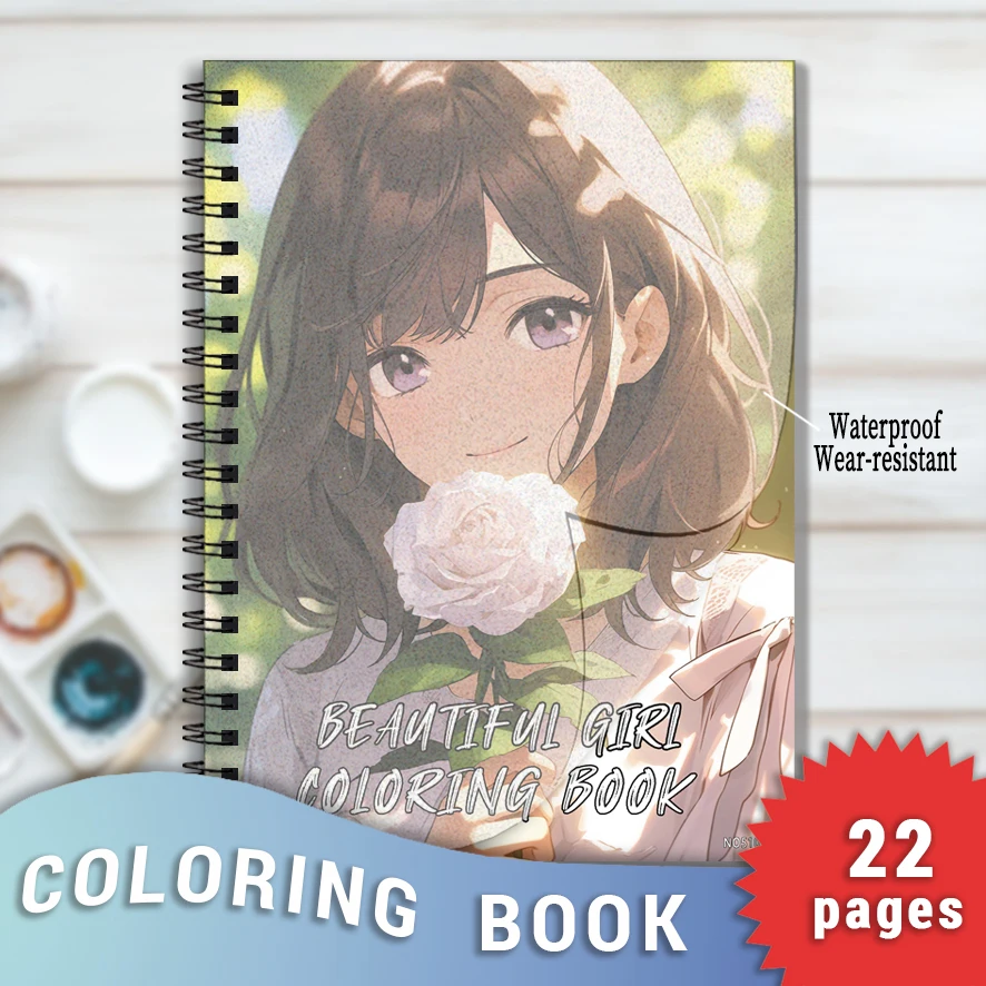Sunshine Girl Creative Stress Relief Adult Coloring Book - 8.3 x 11.2 inches 22 pages - Office Stress Relief, Concentration Trai