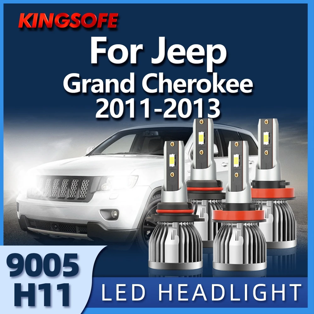 

KINGSOFE 2/4Pcs 9005 LED H11 30000LM 100W Auto Headlight Bulb 12V 24V 6000K Car lights For 2011 2012 2013 Grand Cherokee Jeep