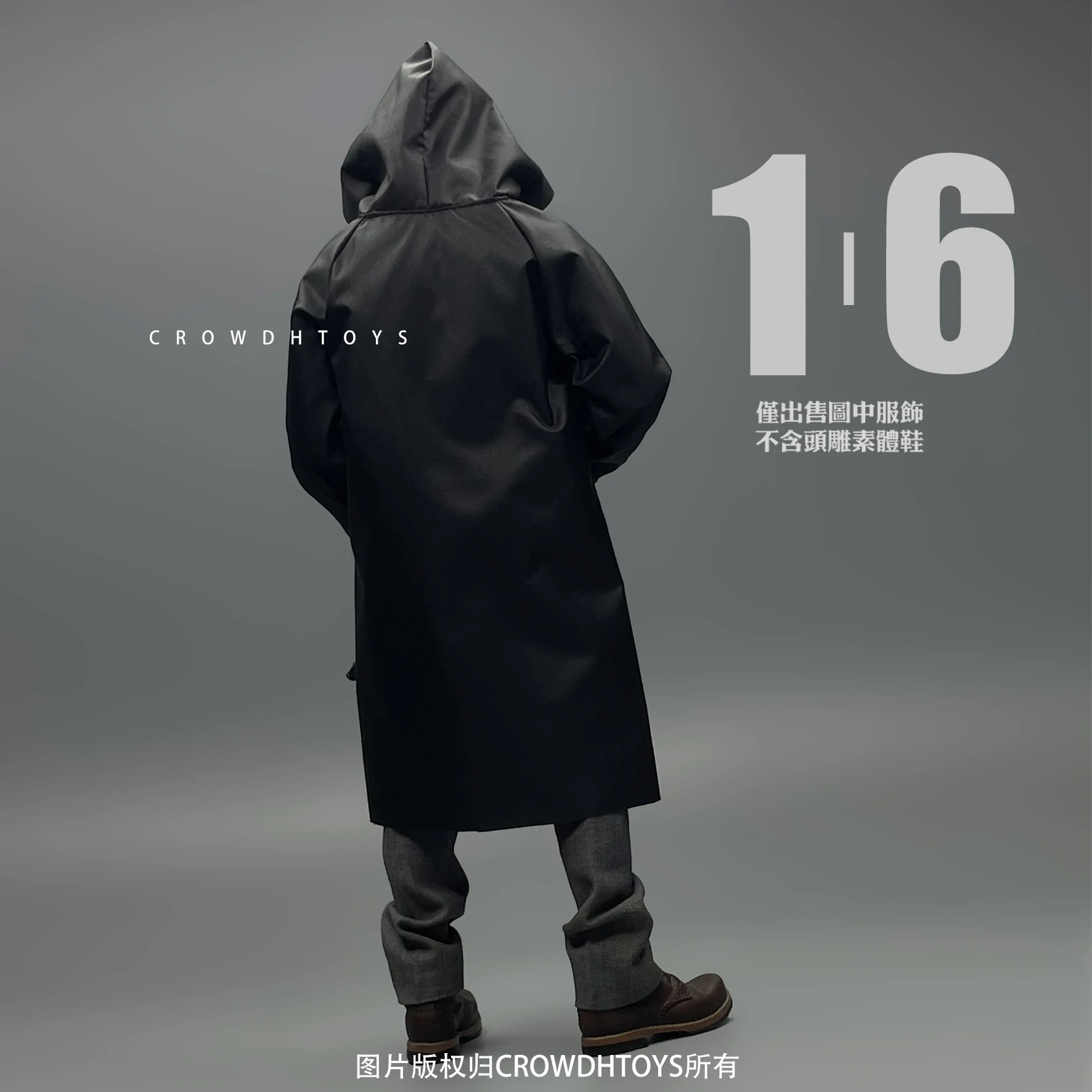 

1/6 Scale Male Soldier CROWDHTOYS Clothing Accessory Tendy Black Raincoat Long Windbreak Fit 12''Action Figure Body Model Toys