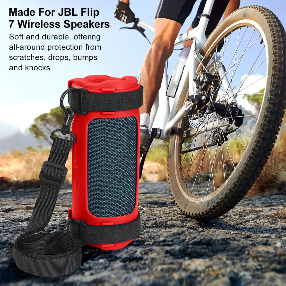 ل JBL Flip 7 BT مكبر الصوت غطاء من السيليكون مع حزام الكتف لينة واقية غطاء مكبر الصوت مقاوم للماء السفر في الهواء الطلق أداة تخييم #2