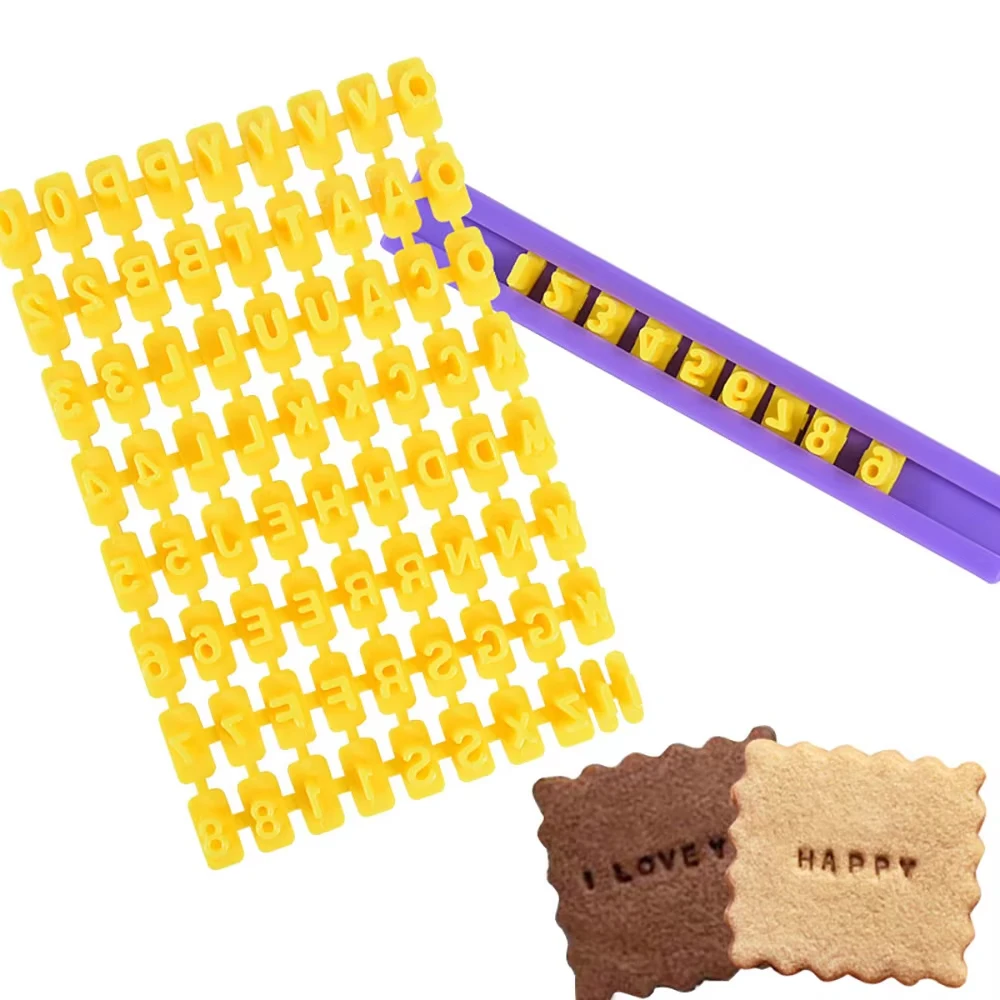

Letter Number Cookie Mold Alphabet Press Stamp DIY Printing Embossing Mold Biscuits Cutter Cake Baking Tool Accessories