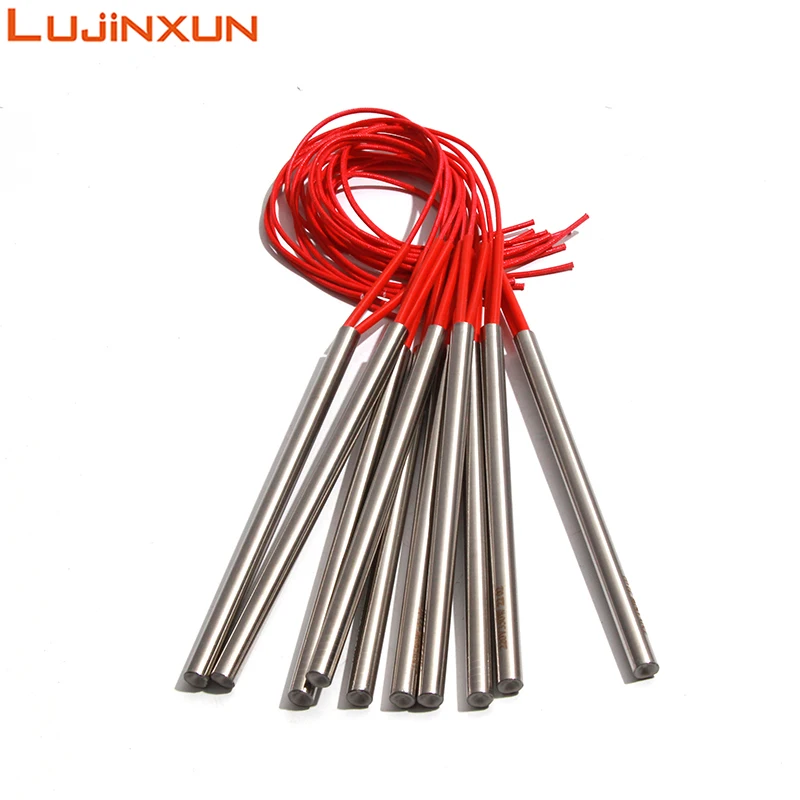 LUJINXUN Cartridge Heater Stainless Steel Single End Heating Tube 9/10/12/12.5mm*130-200mm for Industrial Grinding Tool 10pcs