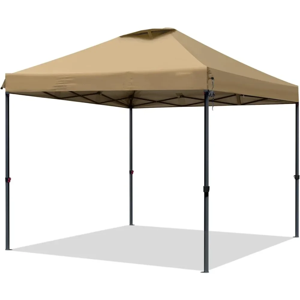 

3 Adjustable Height With Wheeled Carrying Bag Camping Tents 4 Ropes and 4 Stakes Tourist Awning Pop-up-Canopy-Tent (Khaki) Beach