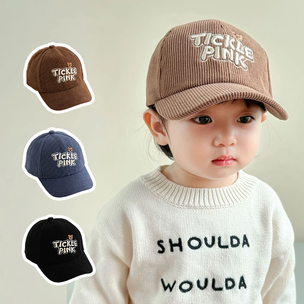 

Осенняя вельветовая бейсболка с вышивкой, детская кепка с козырьком, однотонная, с защитой от солнца, для детей 2-6 лет