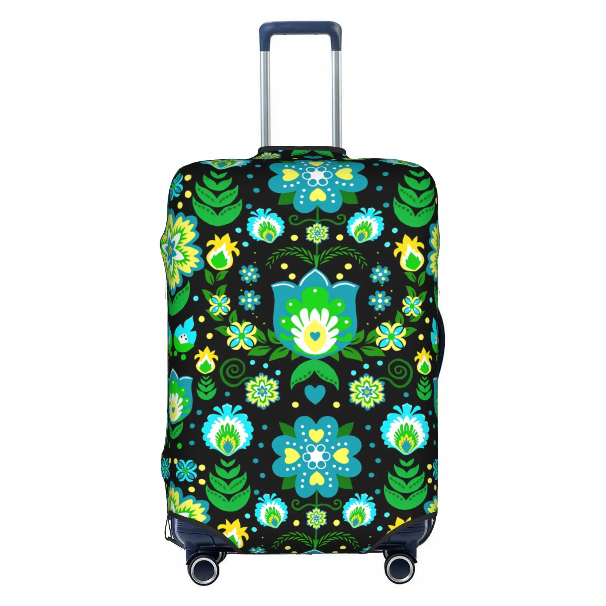 Polish Floral   Suitcase Cover Dust Proof Poland Folk Flowers  Travel Luggage Covers for 18-32 inch