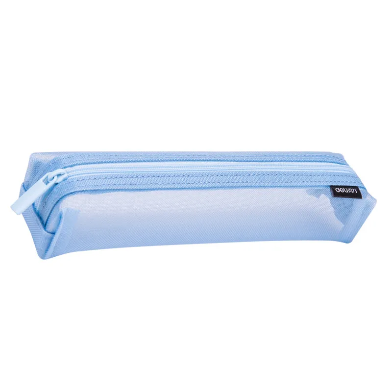 

Deli Transparent Mesh Zipper Pencilcase School Office Supply Pen Pouch Women Cosmetics Storage Bag Student Stationery Girl Gift