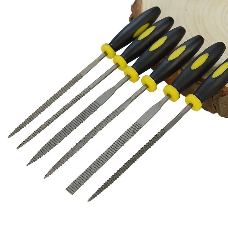 XCAN 6 Pieces Metal File Rasp Diamond Needle File set Repair Tool for Jewelry Wood Grinding Hand File Tools 3x140 4x160 5x180mm