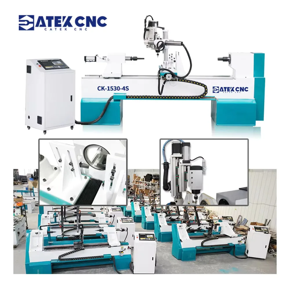 China Standard New Arrivals Ck-1530-4S Engraving 3D Materials Automatic Table Legs Cnc Wood Lathe Hine