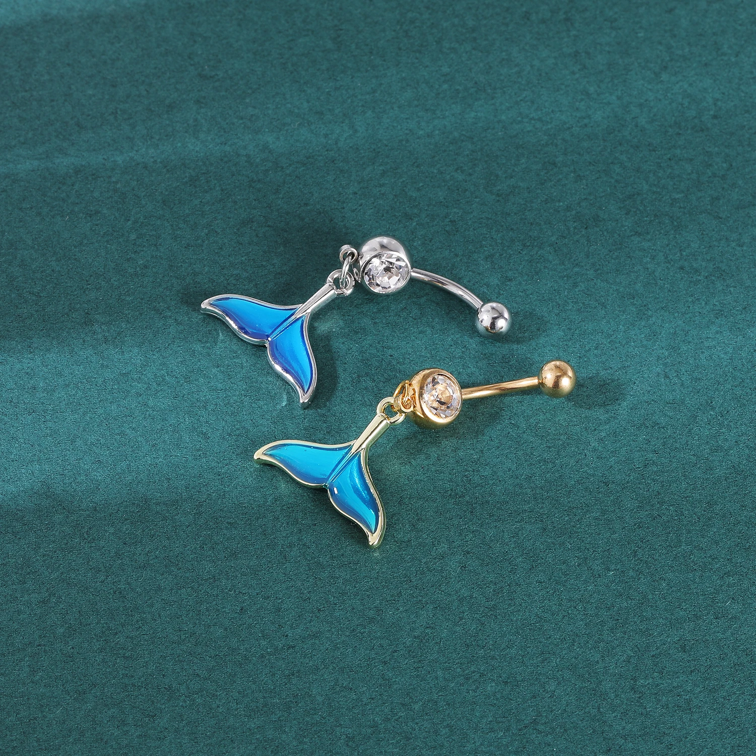 AOEDEJ 14G 1PC Shell Belly Piercing Ring Crystal Starfish Navel Ring Pearl Body Piercing Jewelry Summer Women Shell Belly Ring