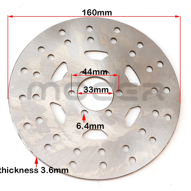 قرص فرامل 160 مللي متر خلفي متوافق مع 50cc 70cc 90cc 110cc ATV Go Kart رباعية الترابية دراجة سكوتر كهربائي دراجة نارية الملحقات