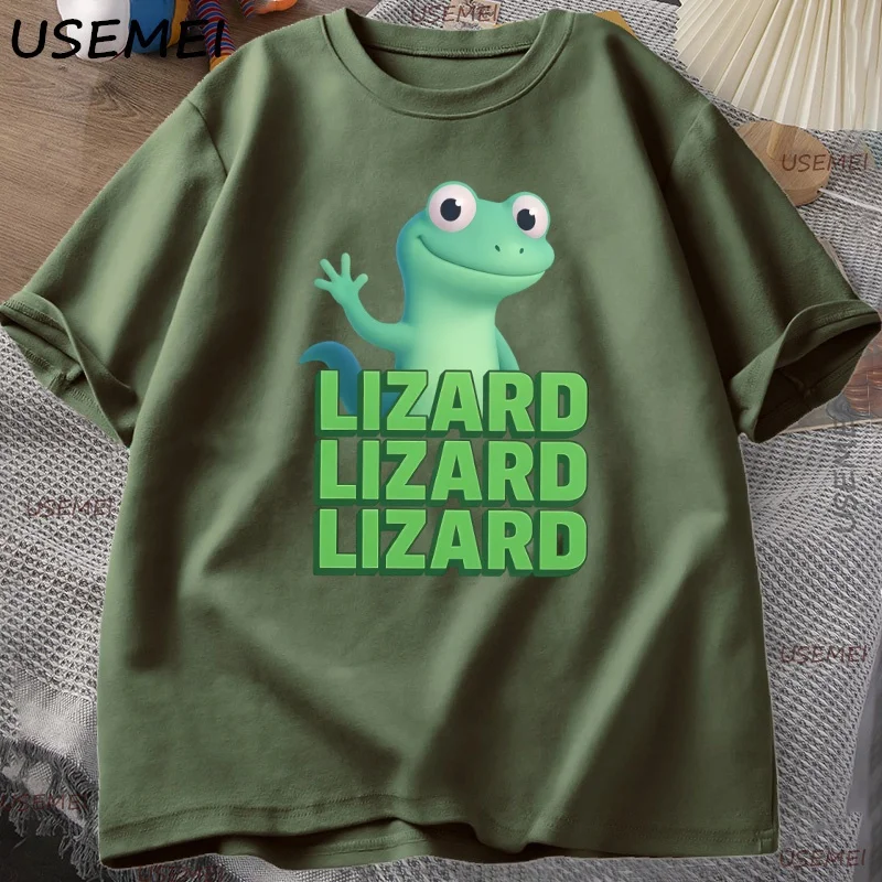 Футболка с изображением ящерицы и мема для мужчин и женщин, забавная одежда Weirdcore Y2K, повседневная свободная хлопковая футболка с короткими рукавами, топы с круглым вырезом