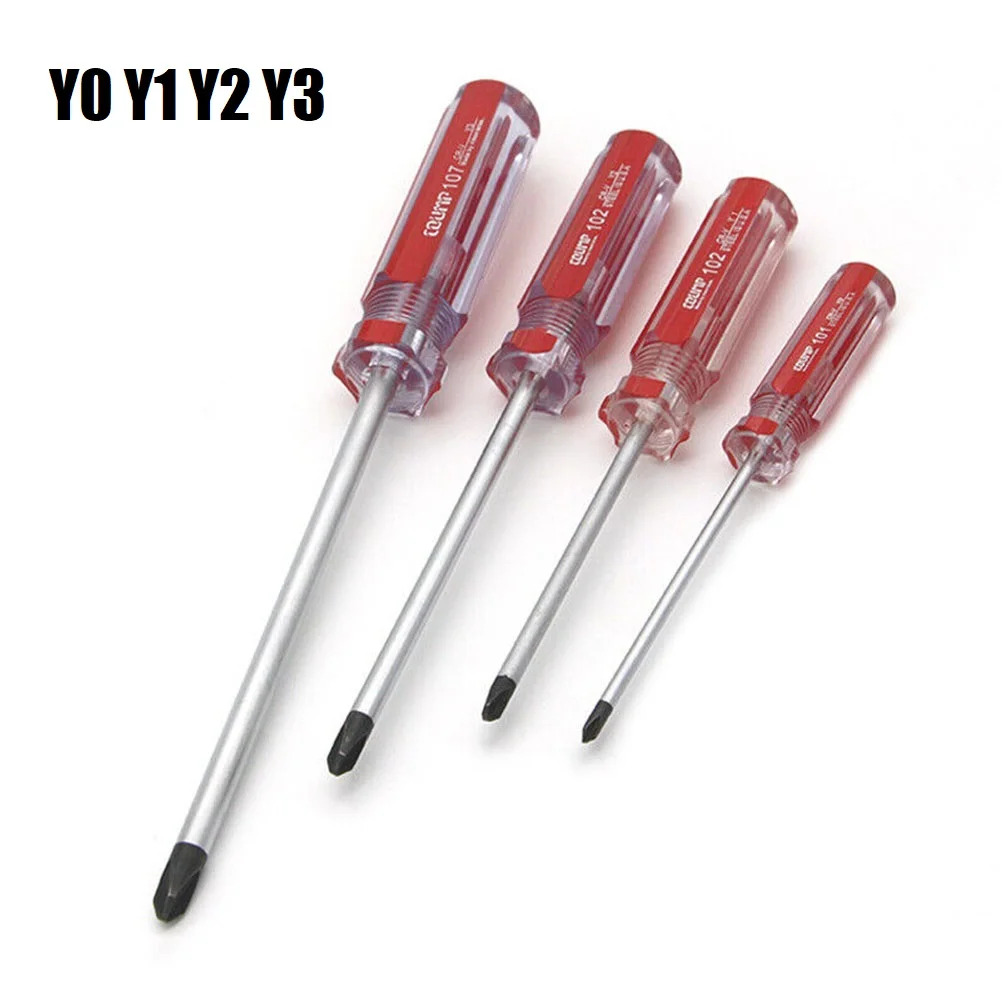 4pcs Y-Shaped Screwdriver Set Nonslip Magnetic Tri-Wing Screwdriver Y0 Y1 Y2 Y3 Multi-tool Kit Manual Tools