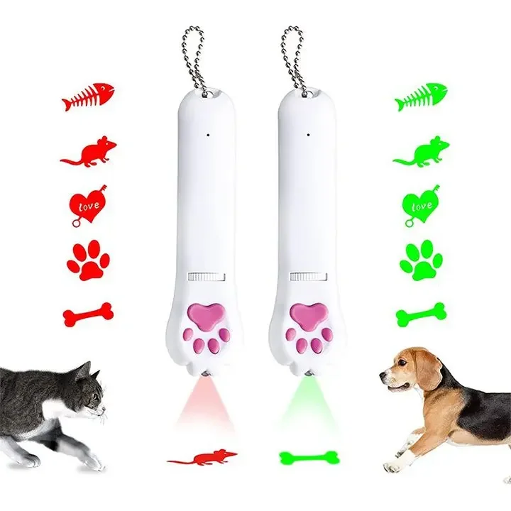 

5 Cute Patterns Design LED Light Pointer USB Rechargeable Pet Catch Toys Cat Toys Dog Toys