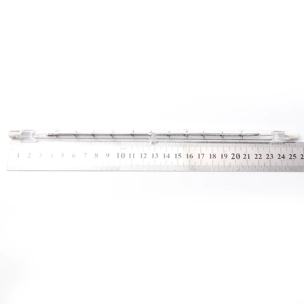 1500W 110V 254MM Single Tube Transparent Top Type Dehydrogenation Treatment Infrared Heating Lamp