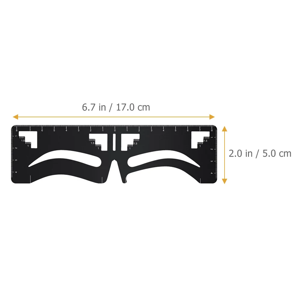 Metal Eyebrow Ruler Stencil Set Precision Brow Mapping Tool Reusable Eyebrow Shaping Guide for Symmetrical Makeup Design At Home