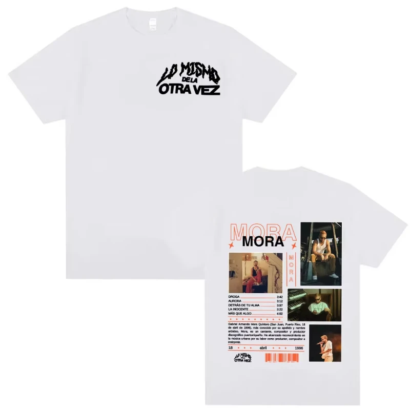 

Rapper Mora The Same of The Another Time Tour 2025 Summer Merch 100% Cotton Printing T-Shirts Men Hip Hop Summer Short Sleeve