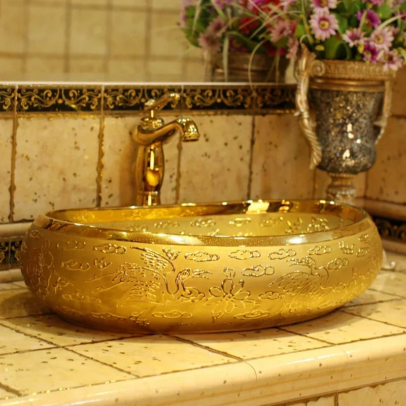

Handmade Art wash basin Ceramic Counter Top