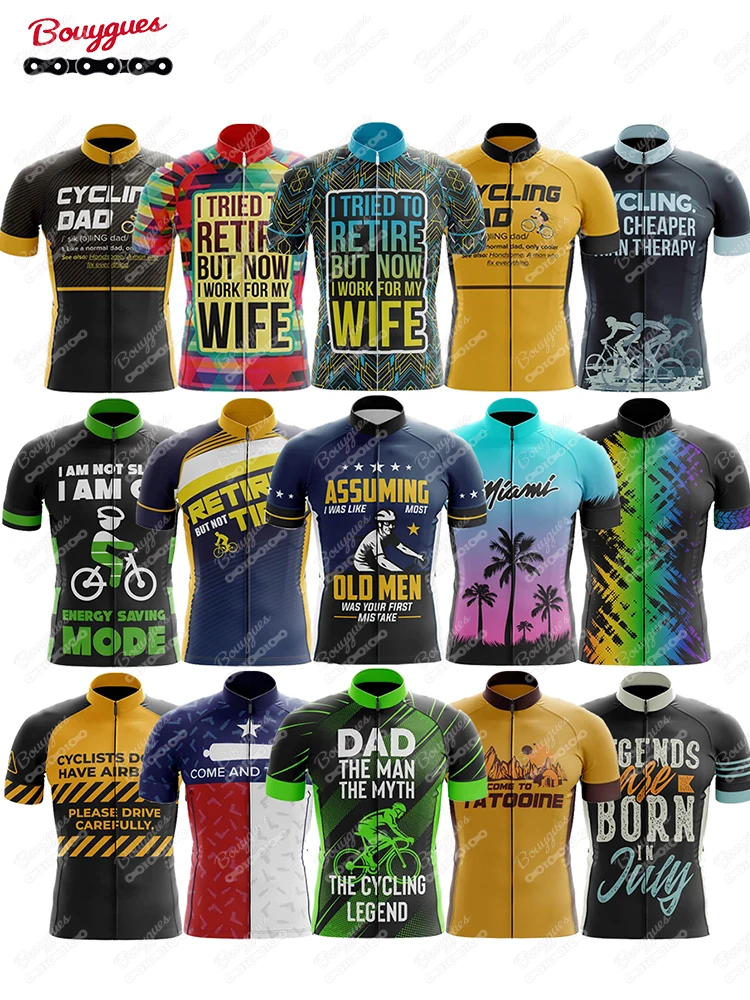 AliExpress Bouygues 15 styles Cycling Jersey for Men Short Sleeve Reflective MTB Maillot Downhill Pro Team Mountain Bicycle Clothing Summer