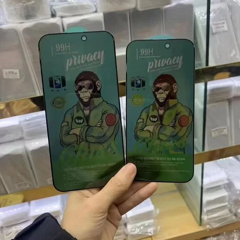 10 piece hot sale privacy 99H anti spy screen protector for iPhone 15 14 Pro Max 13 12 11 XR xsmax full glue hard tempered glass