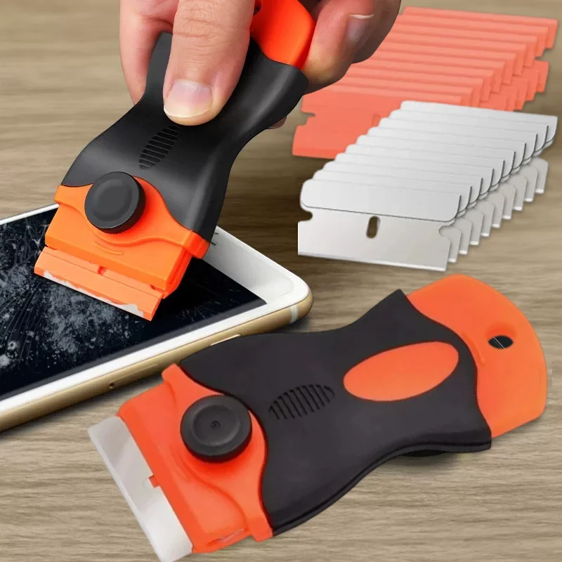 Double Edged Glass Scraper Metal Razor Blade Scrapers Wallpaper Paint Removal Cleaning Tools for Sticker Label Adhesive Paint